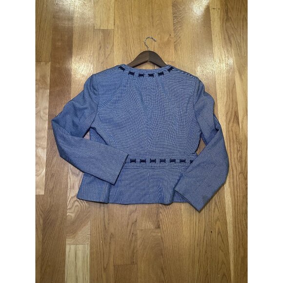 Grey and White Cropped Peplum Blazer - Picture 3 of 8